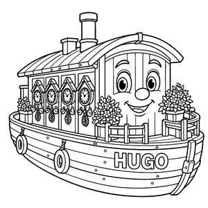 Hugo colouring page