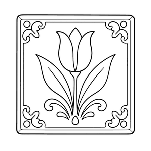 Delft Tile colouring page