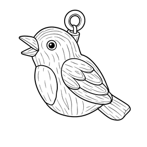 Wooden Cuckoo Bird colouring page